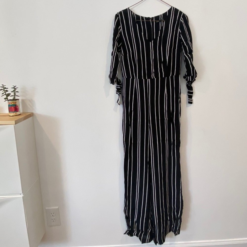 Wild Fable Jumpsuit - Black & White Striped, Flowy